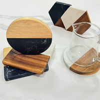 Vente en gros de sous-verres en bois marbré sous-verres en bois d'acacia pour table basse table à manger bureau sous-verres modernes noël