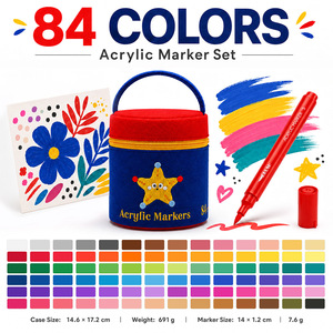 Juego de Marcadores Acrílicos para Niños, Personalizados, de Punta Recta, para Arte, Pintura, Económicos - Product Image 4