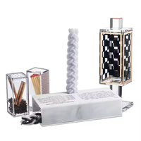 Ensemble Havdalah en Lucite de Luxe, Porte-Allumettes Besamim en Acrylique Personnalisé, Porte-Allumettes Besamim en Acrylique Juif (Sans Bougies)