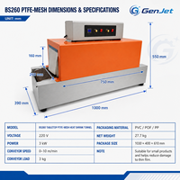Machine de Tunnel de Rétraction Thermique Automatique sur Pied en Acier Inoxydable avec Bande en Maille pour Films PVC, POF, PP – Équipement d'Emballage Thermique