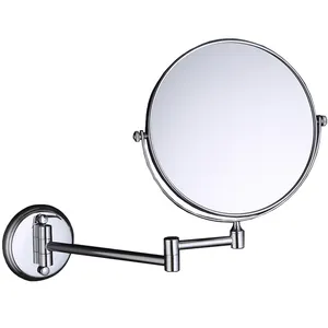 Magnifying Shower Mirror Cosmetic Makeup Mirror Wall Mounted Foldable 3x Times Double-sided Bathroom Shaving Mirror