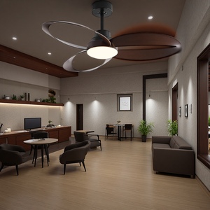 Ventilateur de plafond LED nordique moderne avec 5 pales et éclairage spectre complet pour salle à manger, télécommande incluse - Product Image 6
