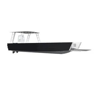 Gospel boat 11m/36ft flat shallow v bottom Aluminum Landing Craft Boat for sale - Work boat passenger ship