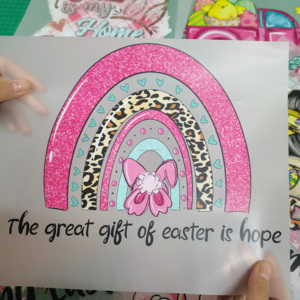 דתי אלוהים אהבה מקווה Plastisol ויניל סרט עיצובים ברזל על תיקוני מוכן עיתונות חום העברת מדבקת עבור T חולצות - Product Image 1