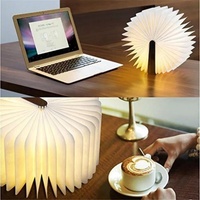 Produits Phares 2025 Mini Lampe de Livre USB Lampe de Lecture Pliable en Bois LED avec Impression de Logo pour Cadeau OEM