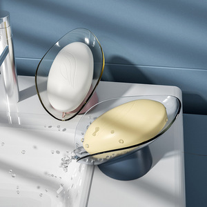 Bathroom Accessories Tray Storage Drain Kitchen Storage Box Plastic Paste Suction Cup Rack Leaf Shape Soap Holder Drain Soap Box