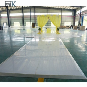 Pista de Baile Circular de Madera Blanca para Exteriores, Escenario para Bodas con Pasarela para Decoración de Fiestas de Boda - Product Image 1