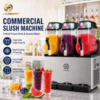 Vente en gros de chiots de thé Slushie à glace à 3 réservoirs machine à compresseur commercial Machine à fondre la neige chine pour bar