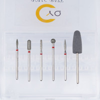 Ensemble de 6 fraises à ongles en diamant personnalisées, support pour manucure russe, ensemble de fraises à ongles électriques, fraises pour nettoyer les cuticules pour salon