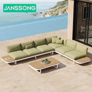 Muebles de Exterior Modernos de Aluminio para Jardín, Resistentes al Agua, con Brasero, Conjuntos de Sofás para Exteriores, Sofá de Patio para Hotel, Conjunto de Sofás de Jardín de Lujo - Product Image 1