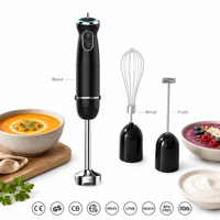 Mixeur plongeant 4-en-1 avec fouet, hachoir et tasse doseuse, mixeur électrique pour smoothies, aliments pour bébés, soupes