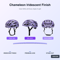 Casque de vélo 28 aérations couleur caméléon pour adulte avec lumière arrière rechargeable, casque de cyclisme route VTT OEM ODM