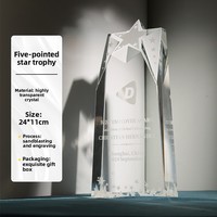 Trophée en cristal Creative Trade en forme d'étoile à cinq branches, personnalisable par gravure sablée et impression de logo, récompense pour les sports