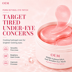 Masque pour les yeux PDRN en gros, <span class=keywords><strong>patch</strong></span> coréen éclaircissant anti-âge et anti-cernes à base de peptides roses et de niacinamide pour les yeux gonflés et les ridules - Product Image 1