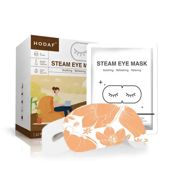 OEM Venta caliente Productos innovadores Muestras gratis Steam Hot Eye Mask Eye Cover para dormir Autocalentamiento Warm Eye Mask