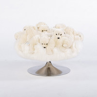 Chaise longue de style moderne Design rotatif en forme d'ours polaire Dossier doux et confortable Convient pour le salon