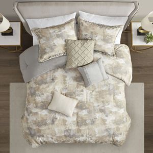 DB 100% Cotton King-Size <b>Comforter</b> <b>Set</b> 7 Piece Textured Floral Solid Woven Technique for All Seasons-Plain for Home Wedding - Product Image 2