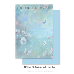 2025 nouvelle version 35*50cm Kraft peinture à l'huile Style papier d'emballage pour Bouquet de fleurs cadeau matériaux floraux - Product Image 5