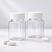 Livraison rapide, flacons en plastique PET de 60 ml, portables, étanches, incassables, design personnalisé, pour le stockage de médicaments