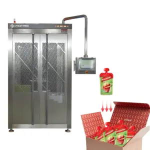 Máquina industrial de embalagem para bebidas, leite, biscoitos, bolos, macarrão, chocolate, alimentos, caixa de papelão, braço robótico Delta