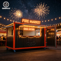 Conteneur flexible, cuisine mobile, restaurant, bar, chariot de nourriture extérieur en acier inoxydable
