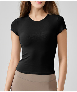 Camiseta Deportiva de Manga Corta para Mujer, Estilo <span class=keywords><strong>SNU</strong></span> Naked Feel, Ajustada, Moldea la Figura, de Secado Rápido y Transpirable para Yoga - Product Image 5