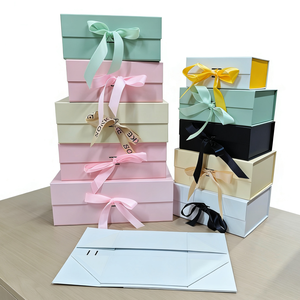 Boîtes en papier pliantes magnétiques de luxe en gros avec logo ruban pour perruques, vêtements, cosmétiques, Noël, finition mate - Product Image 6