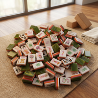 Jeu de Mahjong américain personnalisé en acrylique sur le thème de la faune sauvage, avec tapis de Mahjong antidérapant en tissu