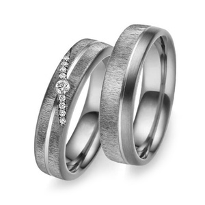 Bagues Alin Bijoux Surface rugueuse avec diamants brillants Bagues de fiançailles en tantale Bandes de mariage pour <span class=keywords><strong>couple</strong></span> - Product Image 1