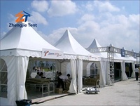 Tente Pagode Portable en Alliage d'Aluminium Facile à Assembler avec Toit en PVC pour Expositions, Festivals, Marchés aux Puces, Foires Extérieures et Boutiques Éphémères