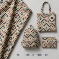 Tissu en toile de polyester imprimé 300 GSM, matériau en toile tissée pour sacs de voyage, sacs fourre-tout et pochettes