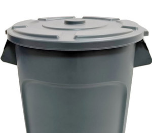 Contenedor de <span class=keywords><strong>Basura</strong></span> Redondo Resistente con Tapa, 128L, <span class=keywords><strong>Gris</strong></span>, con Ruedas, Ecológico, HDPE Virgen, para Uso en Exteriores - Product Image 2