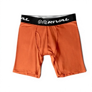 Shorts de compression unisexes pour adultes RIVAL, couleur orange, coupe régulière, évacuation de l'humidité, équipement d'entraînement MMA, logo imprimé par sublimation sur le devant - Product Image 1