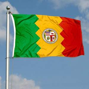 Explosif personnalisé 3*5ft100% polyester double fil cousu solide joint en laiton durable intérieur et extérieur drapeau de la ville de <span class=keywords><strong>Los</strong></span> <span class=keywords><strong>Angeles</strong></span> - Product Image 2