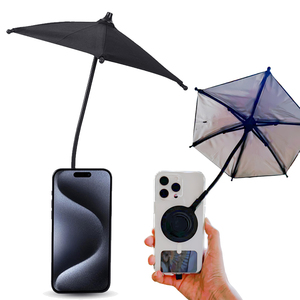 Parapluie de téléphone à fixation magnétique, protection solaire, ouverture manuelle, nylon, 8 baleines, design minimaliste, idéal pour les voyages - Product Image 1
