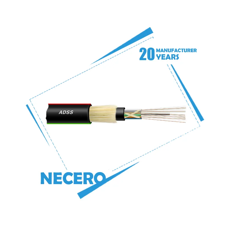 2 4 6 8 10 12 24 48 96 192 nucleo aramide filato Adss modalità singola comunicazione esterna economica cavo in fibra ottica prezzo al metro