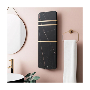 Radiateur chauffe-serviettes électrique mural double paroi en acier inoxydable noir pour hôtel, grand modèle à <span class=keywords><strong>eau</strong></span> <span class=keywords><strong>chaude</strong></span>, porte-serviettes de salle de bain - Product Image 1