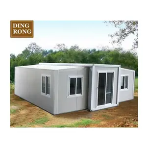 Préfabriqué pliant pliable portable mobile 20ft 40ft maisons modulaires extensibles maison de conteneur solaire de 40 pieds