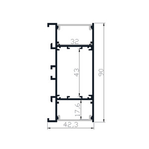 Factory Sale <strong>Wall</strong> Mounted 42*90mm Aluminum LED <strong>Profile</strong> Channel 6000 Series Grade T5 Temper Anodizing for LED Strip <strong>Lighting</strong> - Product Image 3