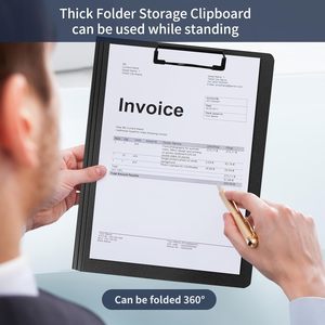 Portapapeles Plegable A4 A3, Carpeta de Archivos de Plástico con Tapa Giratoria de 360 Grados, Clip Doble de Perfil Bajo <span class=keywords><strong>para</strong></span> Suministros de Oficina y Escolares - Product Image 4