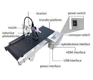 Système <span class=keywords><strong>d</strong></span>'impression <span class=keywords><strong>d</strong></span>'étiquettes à jet <span class=keywords><strong>d</strong></span>'<span class=keywords><strong>encre</strong></span> portable en ligne avec écran tactile de 4,3 pouces et bande transporteuse pour le codage continu de la date/lot et du code-barres - Product Image 5