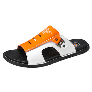 STOJEK – Chaussons Homme Haut de Gamme en Cuir Véritable Color-Block, Semelle Souple, à Enfiler, Intérieur/Extérieur, Boucles Métalliques, Caoutchouc - Product Image 4