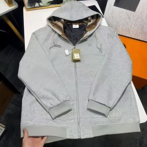 Sudadera con Capucha Burbes de Alta Calidad para Invierno, 100% Algodón, a Cuadros, con Cierre y Logotipo Bordado, Unisex - Product Image 1