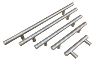 Gebürstet Nickel T Bar Schrank Zieht <span class=keywords><strong>96mm</strong></span> Loch Zentrum Moderne Euro Edelstahl Küche Schrank Hardware griff - Product Image 2