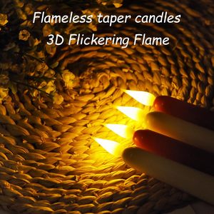 11 Inch LongTapered LED <b>Candle</b> Warm White Flameless Remote Control Low Price Halloween Wedding Decorations New Year's Holiday - Product Image 3