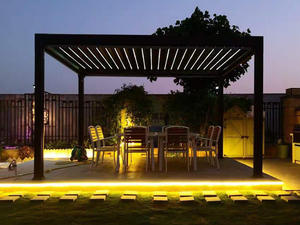 Pergola de jardin en aluminium-pergola bioclimatique en aluminium <span class=keywords><strong>5x3</strong></span> avec lumière rvb - Product Image 6