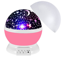 Proyector de Luz Nocturna Giratorio de Estrellas de Fantasía, Romántico, Esférico, Luz Ambiental, Lámpara de Proyección para Niños