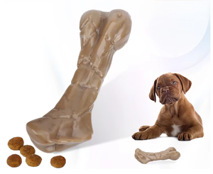Juguete duradero para masticar perros, hueso masticable con sabor a carne para limpieza de dientes y morder, divertido diseño de hueso simulado para cachorros y perros medianos - Product Image 1