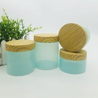 Pot de crème glacée en plastique PET, 1OZ, 2OZ, 4OZ, 6OZ, 8OZ, avec couvercles en grain de bois pour récipients à poudre