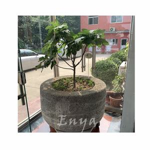 Pots <span class=keywords><strong>de</strong></span> jardin en <span class=keywords><strong>pierre</strong></span> <span class=keywords><strong>de</strong></span> <span class=keywords><strong>lave</strong></span> coulée <span class=keywords><strong>de</strong></span> grande taille pour l'extérieur, produits vintage - Product Image 4